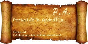 Porkoláb András névjegykártya